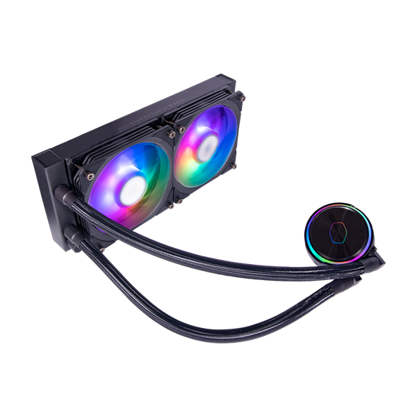 COOLER MASTER CPU hűtő MASTERLIQUID PL240 FLUX (vízhűtés), ARGB, LGA1700 támogatással, fekete