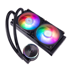 COOLER MASTER CPU hűtő MASTERLIQUID PL240 FLUX (vízhűtés), ARGB, LGA1700 támogatással, fekete