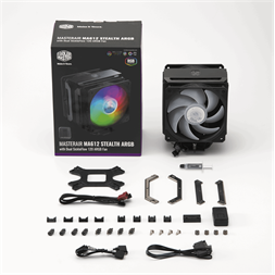 COOLER MASTER CPU hűtő MasterAir MA612 Stealth ARGB, LGA1700 támogatással, fekete