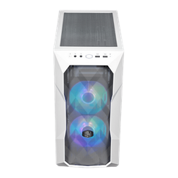 COOLER MASTER Ház Micro ATX MasterBox TD300 MESH, 2db ARGB Ventilátor, Tápegység nélkül, Edzett Üveg, fehér