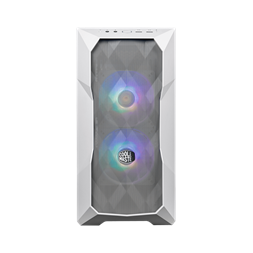 COOLER MASTER Ház Micro ATX MasterBox TD300 MESH, 2db ARGB Ventilátor, Tápegység nélkül, Edzett Üveg, fehér