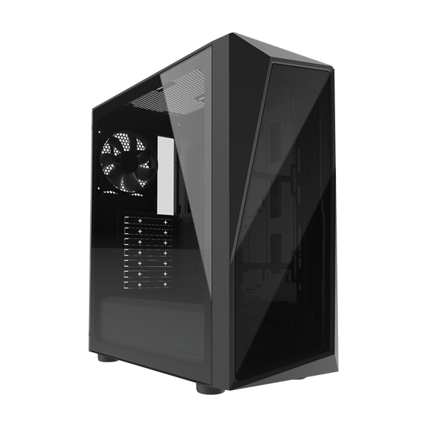COOLER MASTER Ház, Mid Tower ATX CMP 520L, Edzett üveg, Tápegység nélkül, fekete