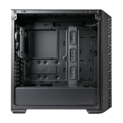 COOLER MASTER Ház Midi ATX MasterBox 520 + 3db Ventilátor + HUB, Tápegység nélkül, Üvegfalú, fekete