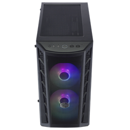 COOLER MASTER Ház Mini Tower ATX MASTERBOX MB311L ARGB + Kontroller + 2db Ventilátor, Tápegység nélkül, Üvegfalú, fekete