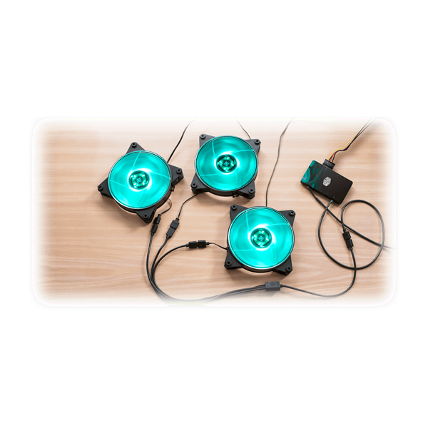 COOLER MASTER RGB Splitter Kábel 1-to-3, fekete