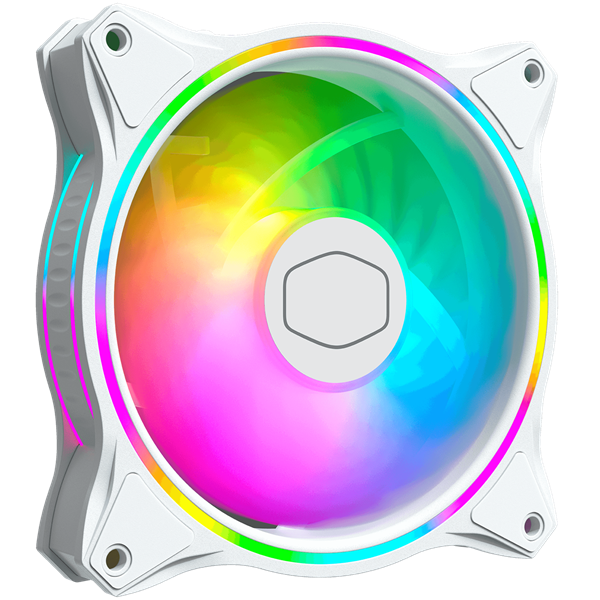 COOLER MASTER Rendszerhűtő Ventilátor MASTERFAN MF120 HALO WHITE EDITION, Gen2 RGB, fehér