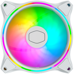 COOLER MASTER Rendszerhűtő Ventilátor MASTERFAN MF120 HALO WHITE EDITION, Gen2 RGB, fehér