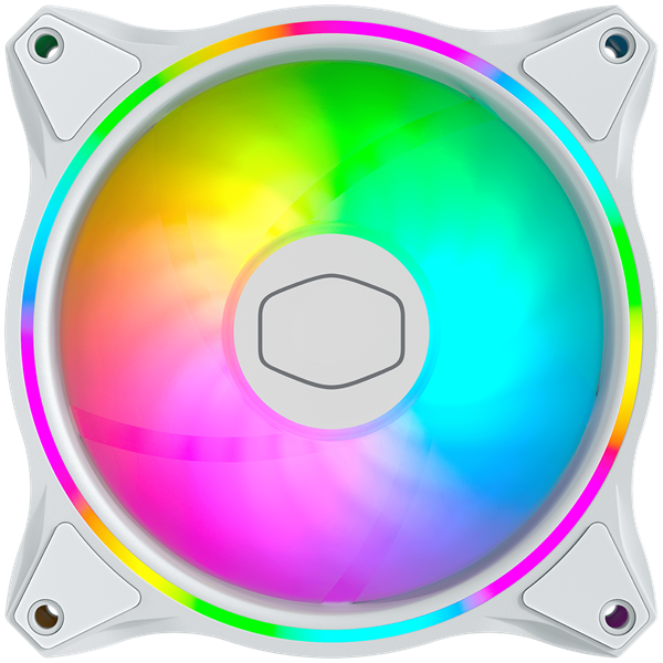 COOLER MASTER Rendszerhűtő Ventilátor MASTERFAN MF120 HALO WHITE EDITION, Gen2 RGB, fehér