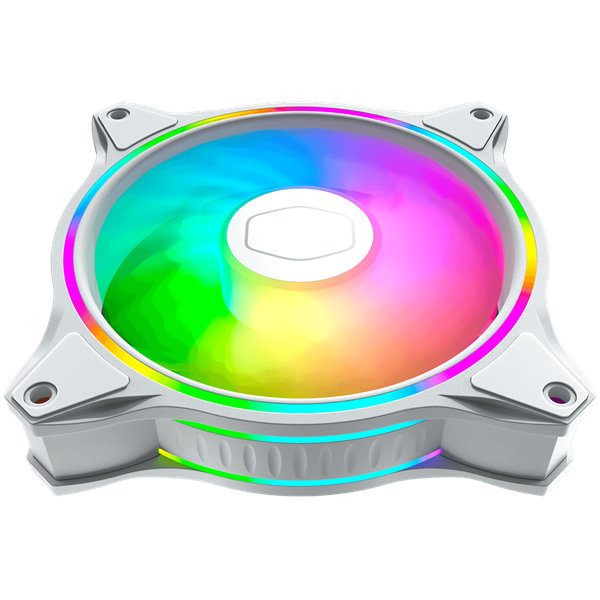 COOLER MASTER Rendszerhűtő Ventilátor MASTERFAN MF120 HALO WHITE EDITION, Gen2 RGB, fehér
