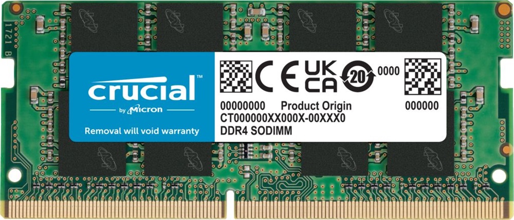 CRUCIAL DDR4 16GB 3200MHz CL22 SODIMM notebook memória