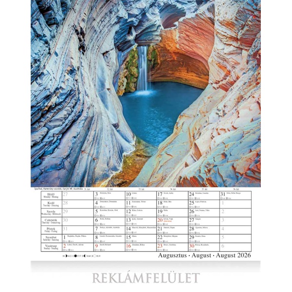 CSG 2026 Vízesések 30x34 cm falinaptár