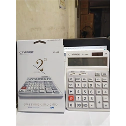 CTIFREE CT-140E fehér ergonómikus számológép, 145x198mm, 14 számjegy, dual power, 2 év garancia