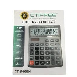 CTIFREE CT-9600N antracit szürke színű számológép, 155x200mm, 12 számjegy, dual power, 2 év garancia