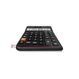 CTIFREE UL-140E-BK fekete ergonómikus számológép, 145x198mm, 14 számjegy, dual power