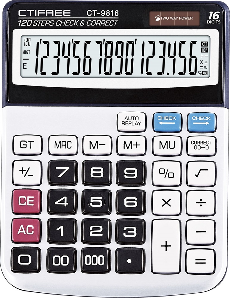 CTIFREE CT-9816 számológép, 156x198mm, 16 számjegy, dual power
