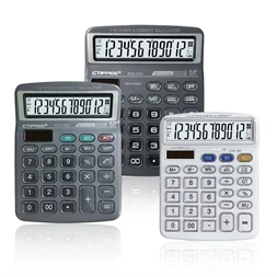 CTIFREE ECO-002 fekete számológép, 138x178mm, 12 számjegy, dual power, 2 év garancia