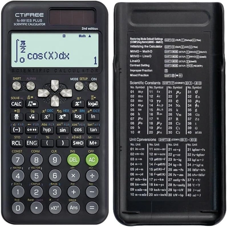 CTIFREE FC-991 ES PLUS tudományos számológép, 80x162mm, dual power, 2 év garancia