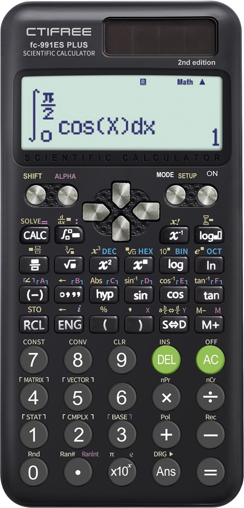 CTIFREE FC-991 ES PLUS 2nd tudományos számológép, 77x161mm, dual power