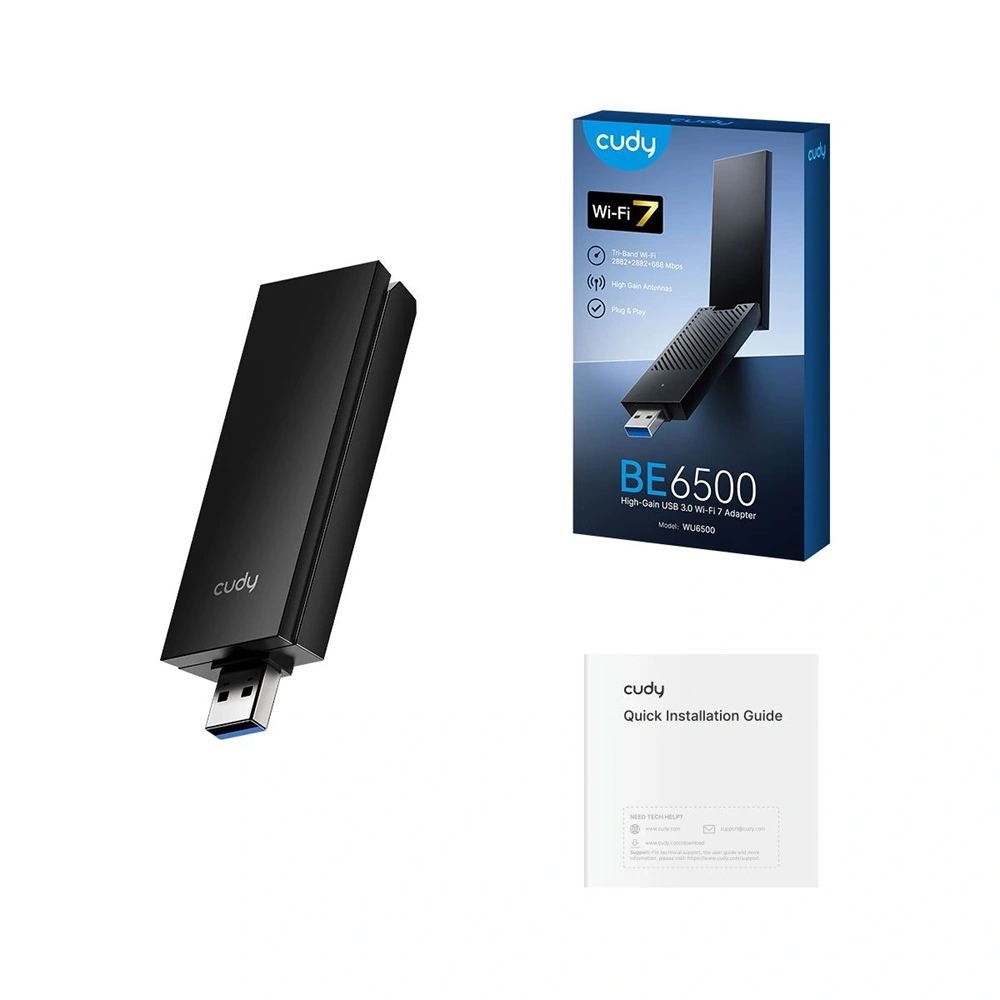 CUDY WU6500 háromsávos BE6500 WIFI 7, USB 3.0, Hálózati Adapter