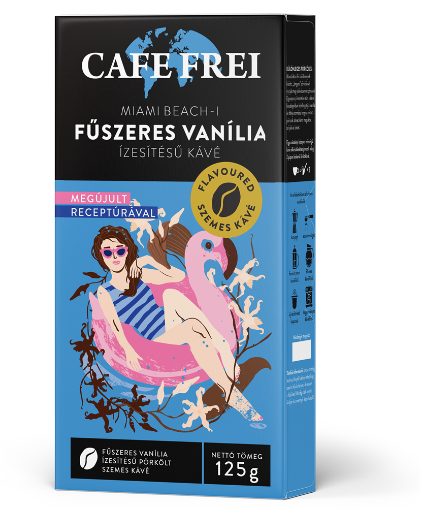 Cafe Frei Miami Beachi Vaníliakávé 125g szemes kávé
