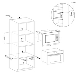 Candy CA38FL7NWBX 800W, 20literes, inox, beépíthető, mikrohullámú sütő