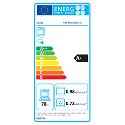 Candy CA6 NP3AT3EHTB fekete, beépíthető, sütőtér: 78 liter, légkeverés, grill sütő