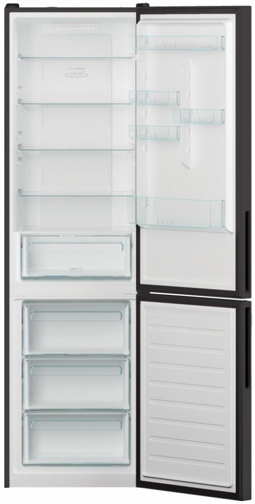 Candy CCE3T620EB fekete, alulfagyasztós, Hűtő:258L, Fagyasztó:119L, No frost hűtőszekrény