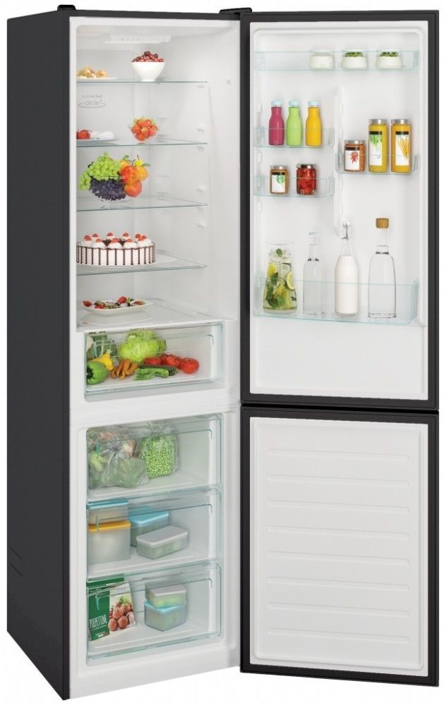Candy CCE3T620EB fekete, alulfagyasztós, Hűtő:258L, Fagyasztó:119L, No frost hűtőszekrény