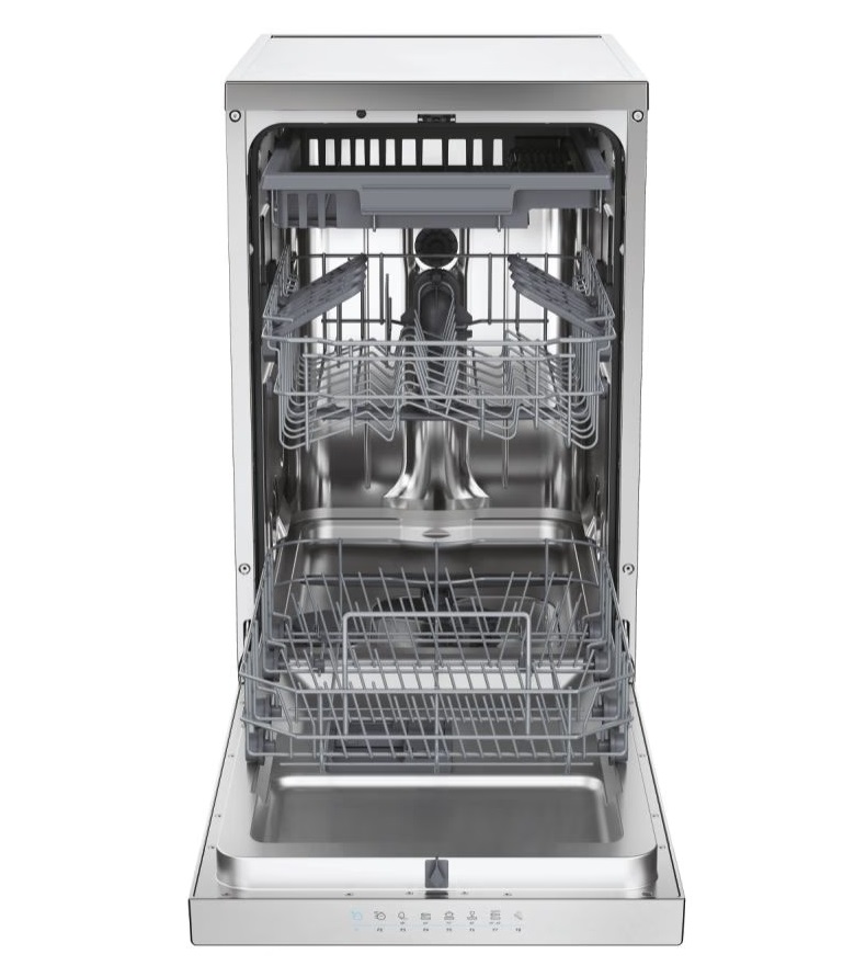 Candy CF1C7SB1FX inox, programok száma: 8, keskeny szabadonálló, 11 terítékes mosogatógép 
