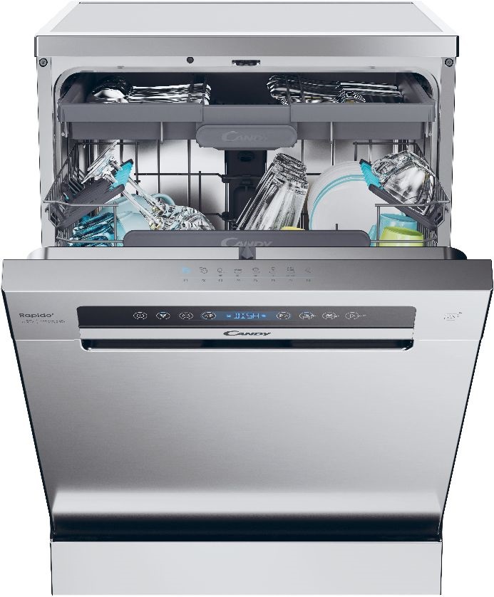 Candy CF 5C7F1X inox, programok száma: 8, szabadonálló, 15 terítékes mosogatógép 