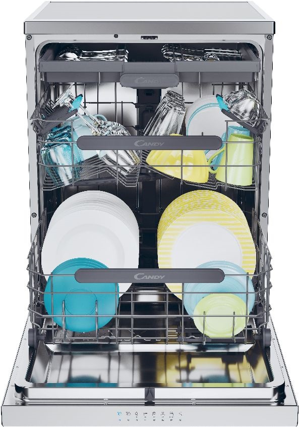 Candy CF 5C7F1X inox, programok száma: 8, szabadonálló, 15 terítékes mosogatógép 