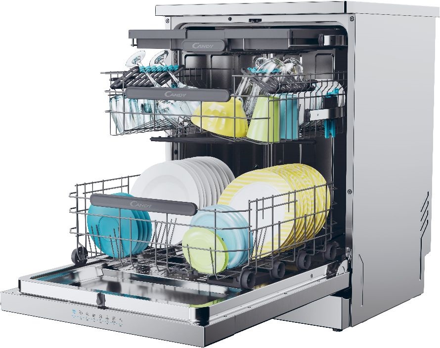 Candy CF 5C7F1X inox, programok száma: 8, szabadonálló, 15 terítékes mosogatógép 