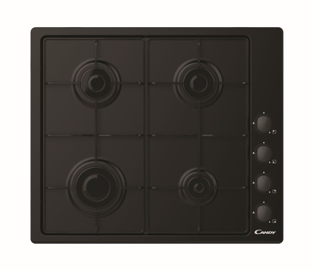 Candy CHW6LBB fekete, beépíthető, gáz, főzőzóna: 4, beépíthető méret: 56cm, főzőlap
