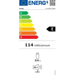 Candy CLH3S514EW fehér, egyajtós, Hűtő:242L, hűtőszekrény
