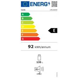 Candy CMLS68EW fehér, egyajtós, beépíthető, Hűtő:135L, hűtőszekrény