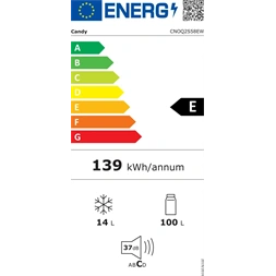 Candy CNOQ2S58EW fehér, egyajtós, Hűtő:110+14L, hűtőszekrény