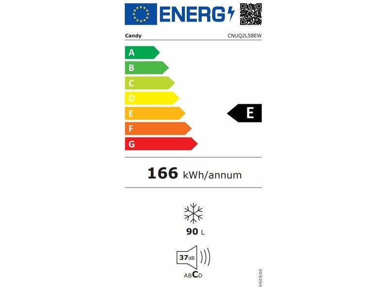 Candy CNUQ2L58EBH fekete, egyajtós, Fagyasztó:100L, fagyasztószekrény