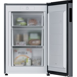 Candy CNUQ2L58EX inox, egyajtós, Hűtő:L, Fagyasztó:100L, fagyasztószekrény