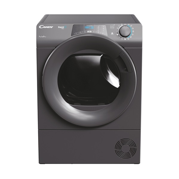 Candy RP4 H7A2TRER-S antracit, 7kg, hőszivattyús, keskeny, szárítógép (Újszerű)