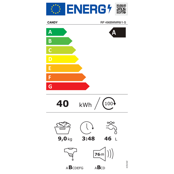 Candy RP 496BWMR8/1-S elöltöltős mosógép
