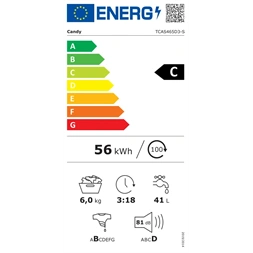 Candy TCAS465D3-S fehér, felültöltős, max.: 1400 ford., 6kg mosógép