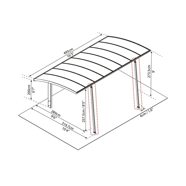 Canopia Arizona extra kit – 2 db extra alátámasztó láb Arizona 5000 kocsibeállóhoz