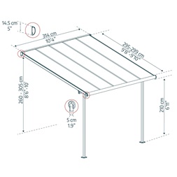 Canopia Capri 3000 szürke 3 x 3 - pergolák