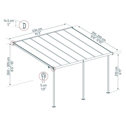 Canopia Capri 4200 szürke 3 x 4,25 - pergolák