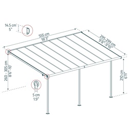 Canopia Capri 5400 szürke 3 x 5,46 - pergolák