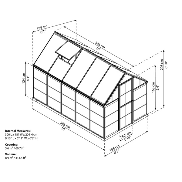 Canopia Palram hybrid 6x10 - polikarbonát üvegház