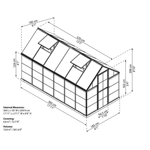 Canopia Palram hybrid 6x12 - polikarbonát üvegház
