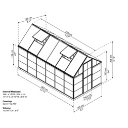 Canopia Palram hybrid 6x12 - polikarbonát üvegház