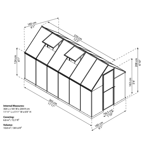 Canopia Palram multiline 6x12 - polikarbonát üvegház