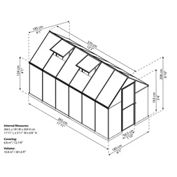 Canopia Palram multiline 6x12 - polikarbonát üvegház